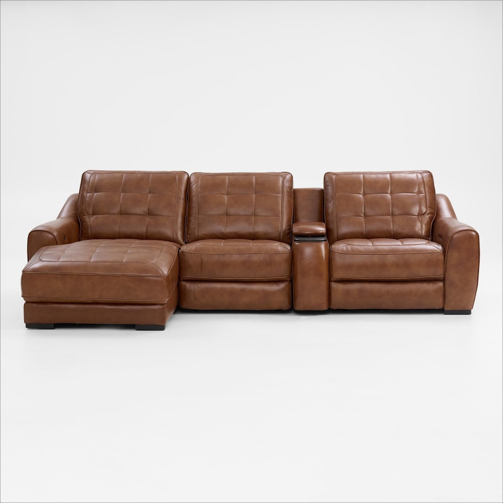 clayton light brown sectional   