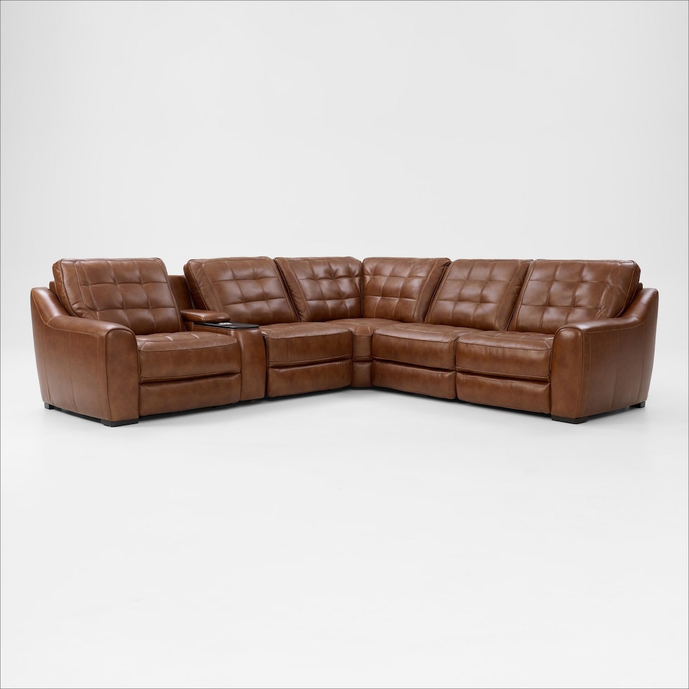 clayton light brown sectional   