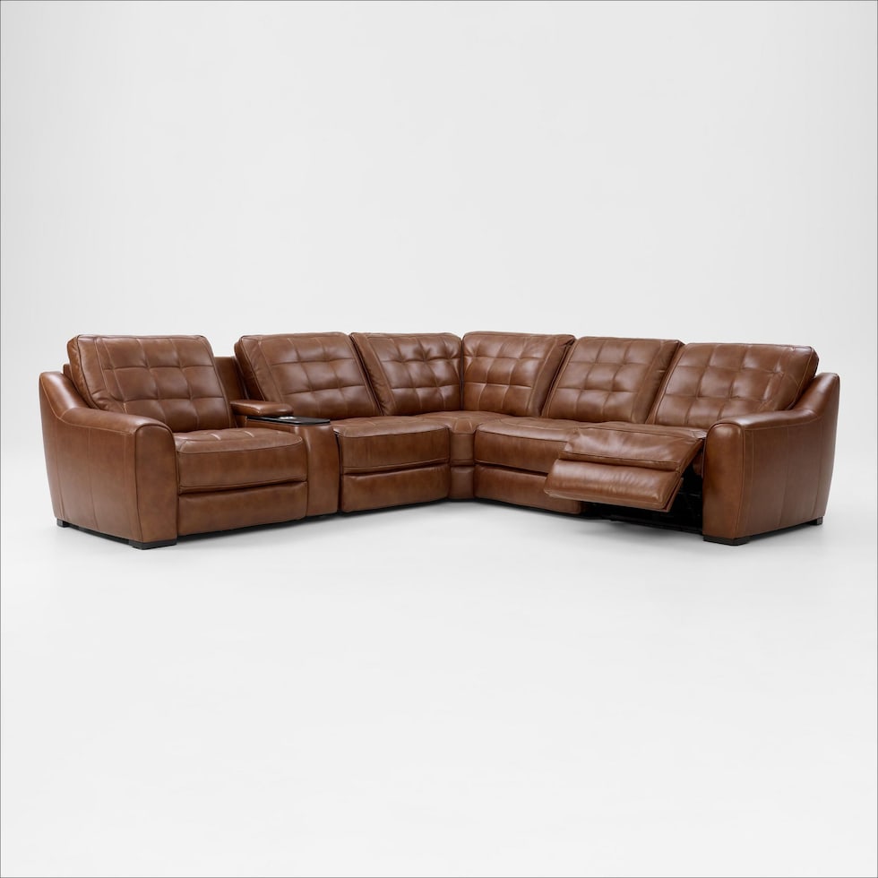 clayton light brown sectional   