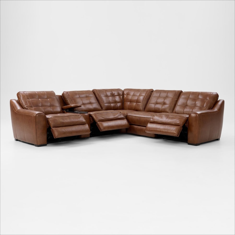 clayton light brown sectional   