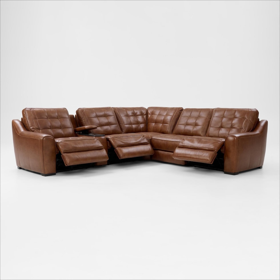 clayton light brown sectional   