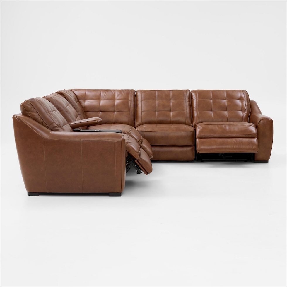 clayton light brown sectional   