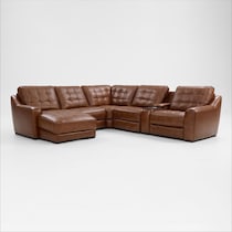 clayton light brown sectional   