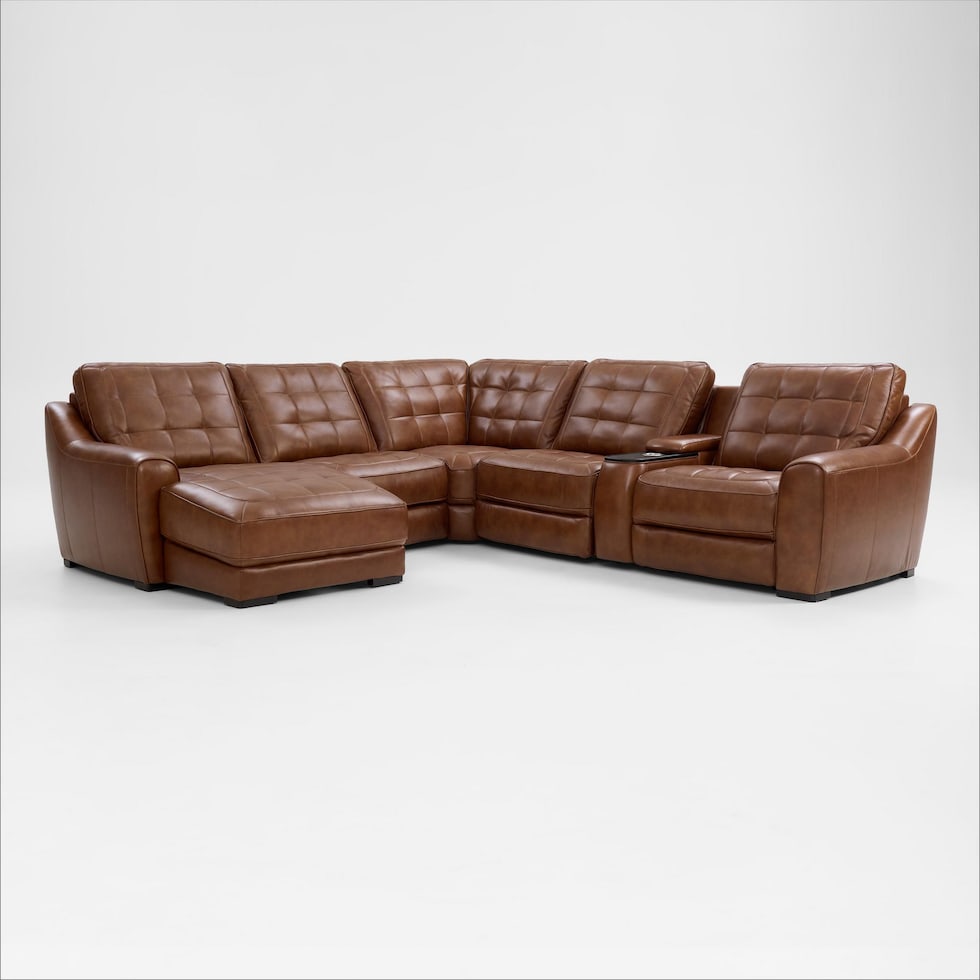 clayton light brown sectional   