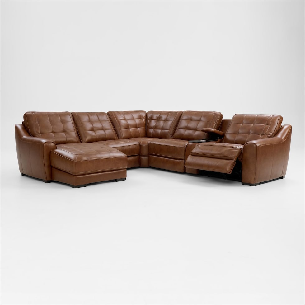 clayton light brown sectional   