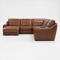 clayton light brown sectional   