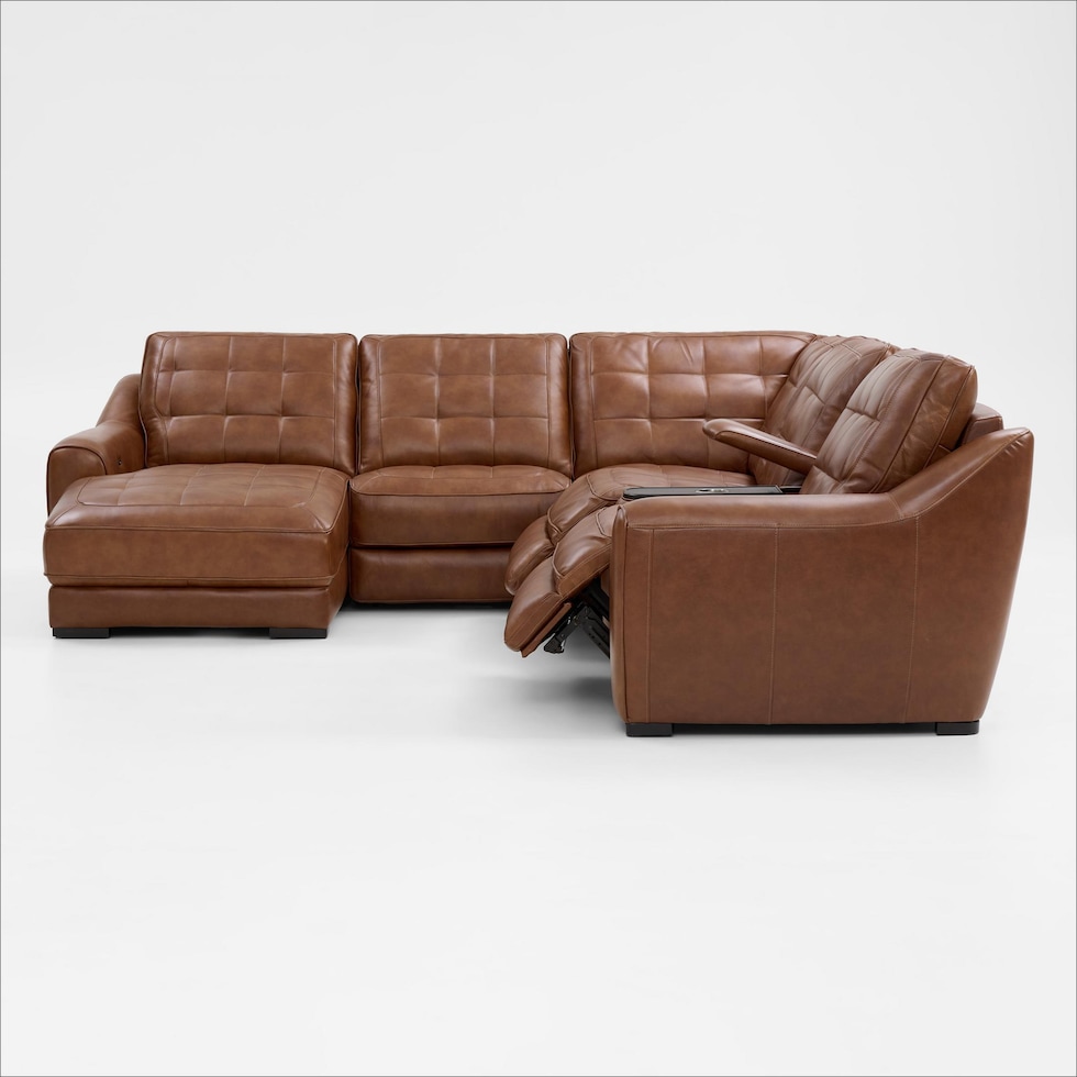 clayton light brown sectional   