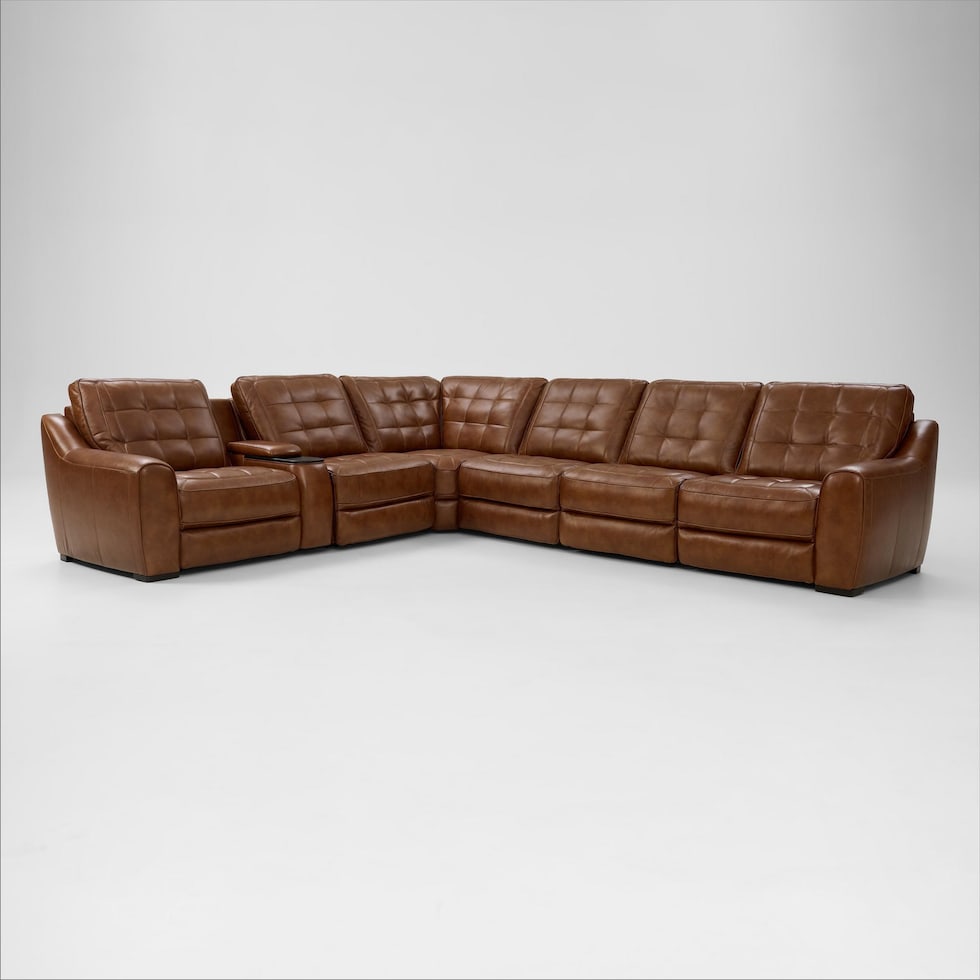 clayton light brown sectional   