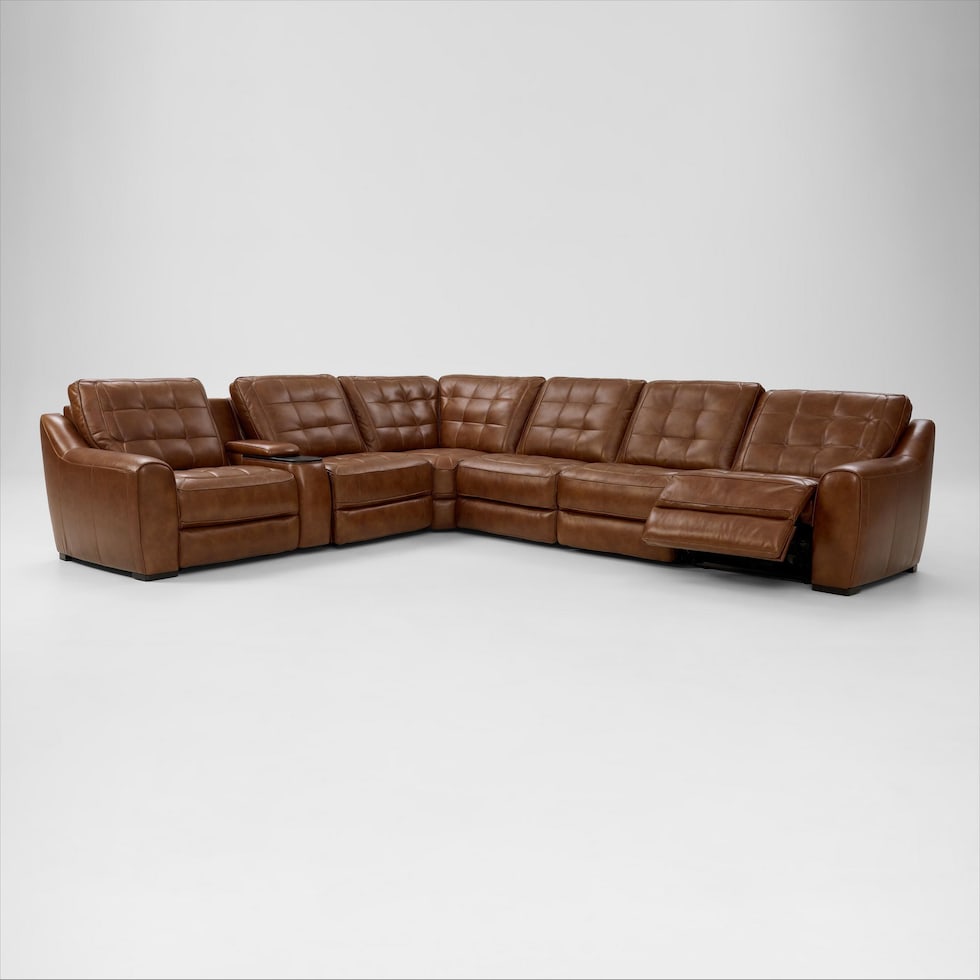 clayton light brown sectional   