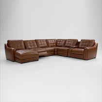 clayton light brown sectional   