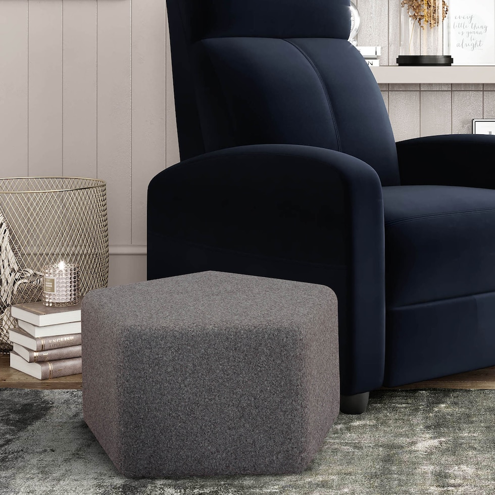 clemont gray ottoman   