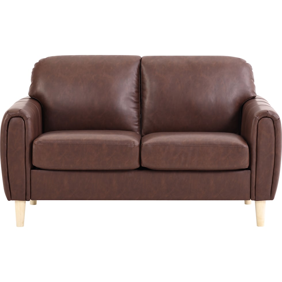 cleva dark brown loveseat   