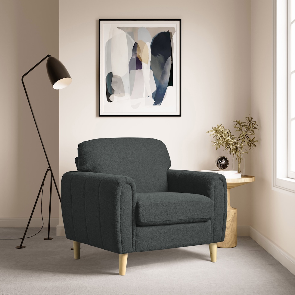 cleva gray accent chair   