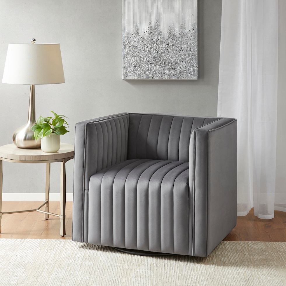 clio gray accent chair   