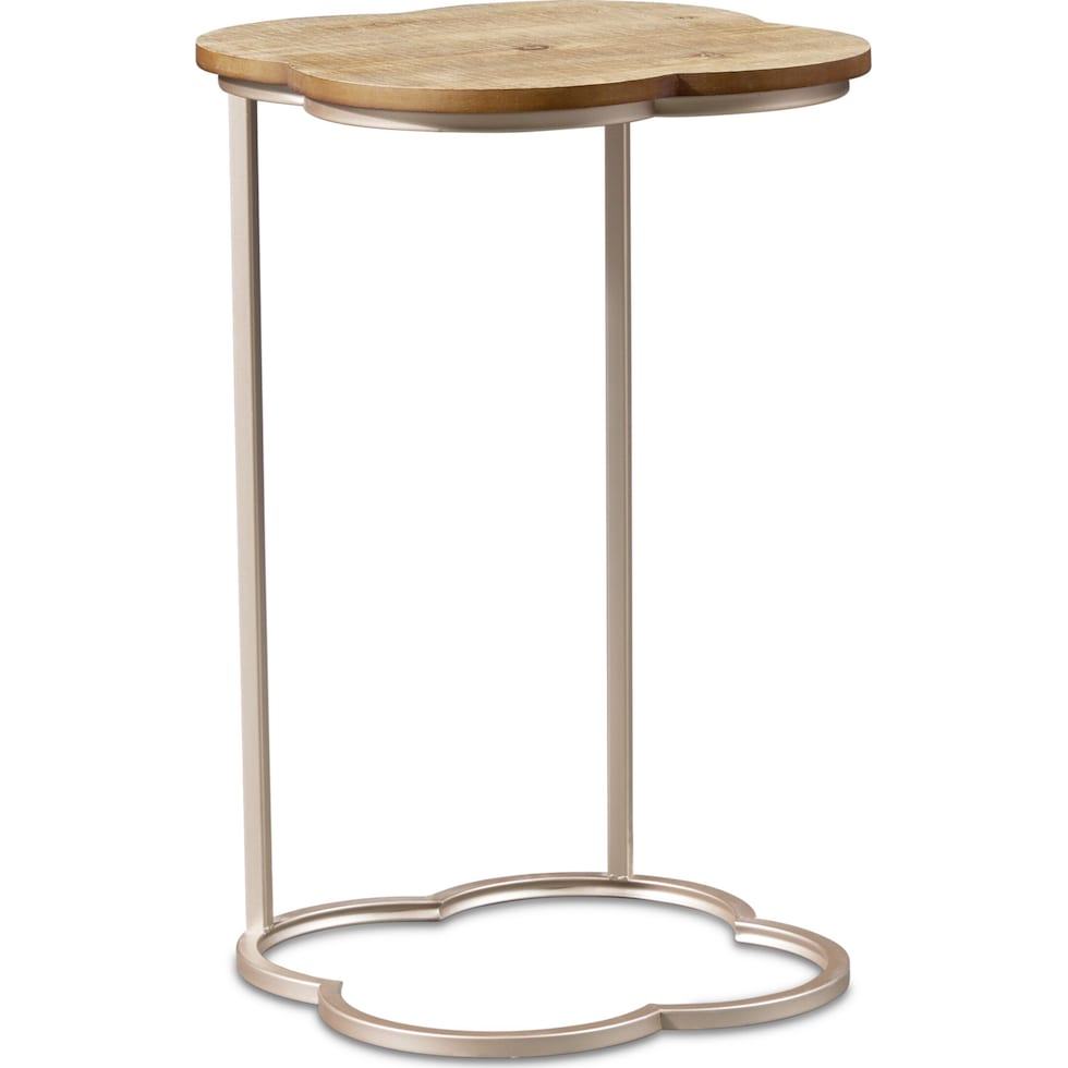 clover light brown chairside table   