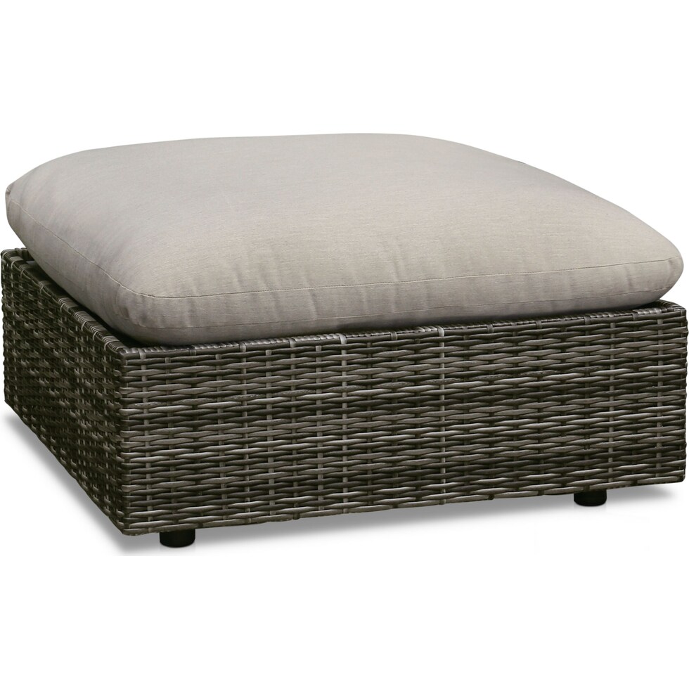 coastline gray outdoor ottoman   