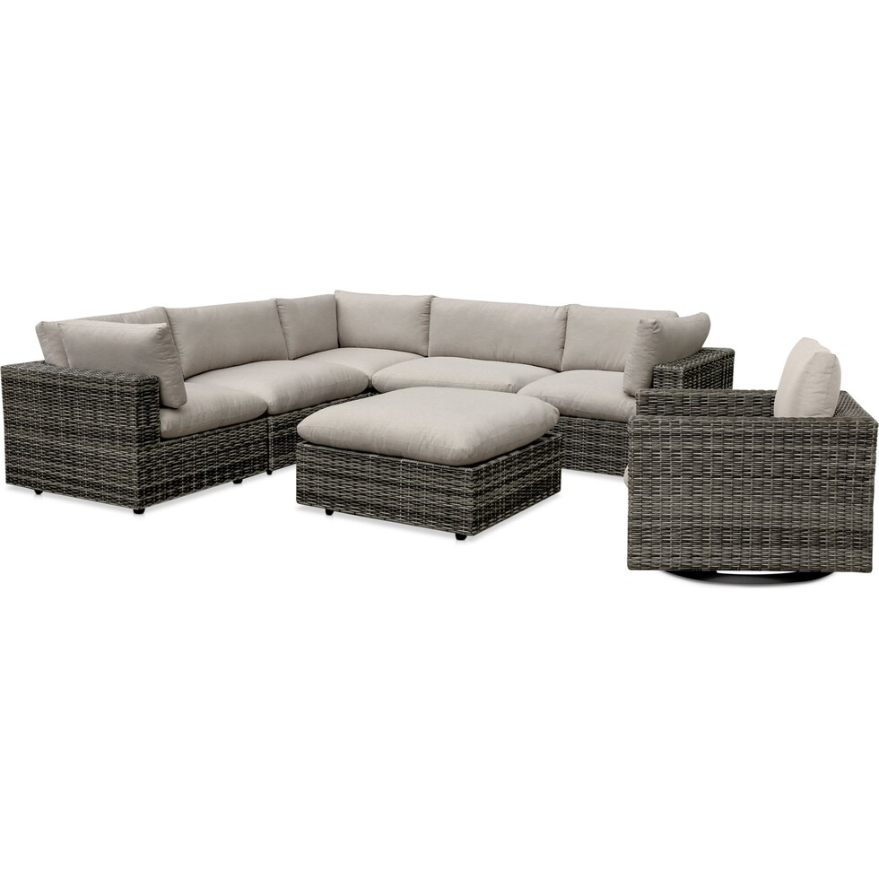 coastline gray outdoor sectional set   