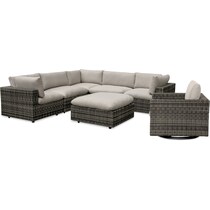 coastline gray outdoor sectional set   