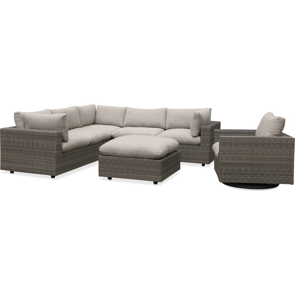 coastline gray outdoor sectional set   