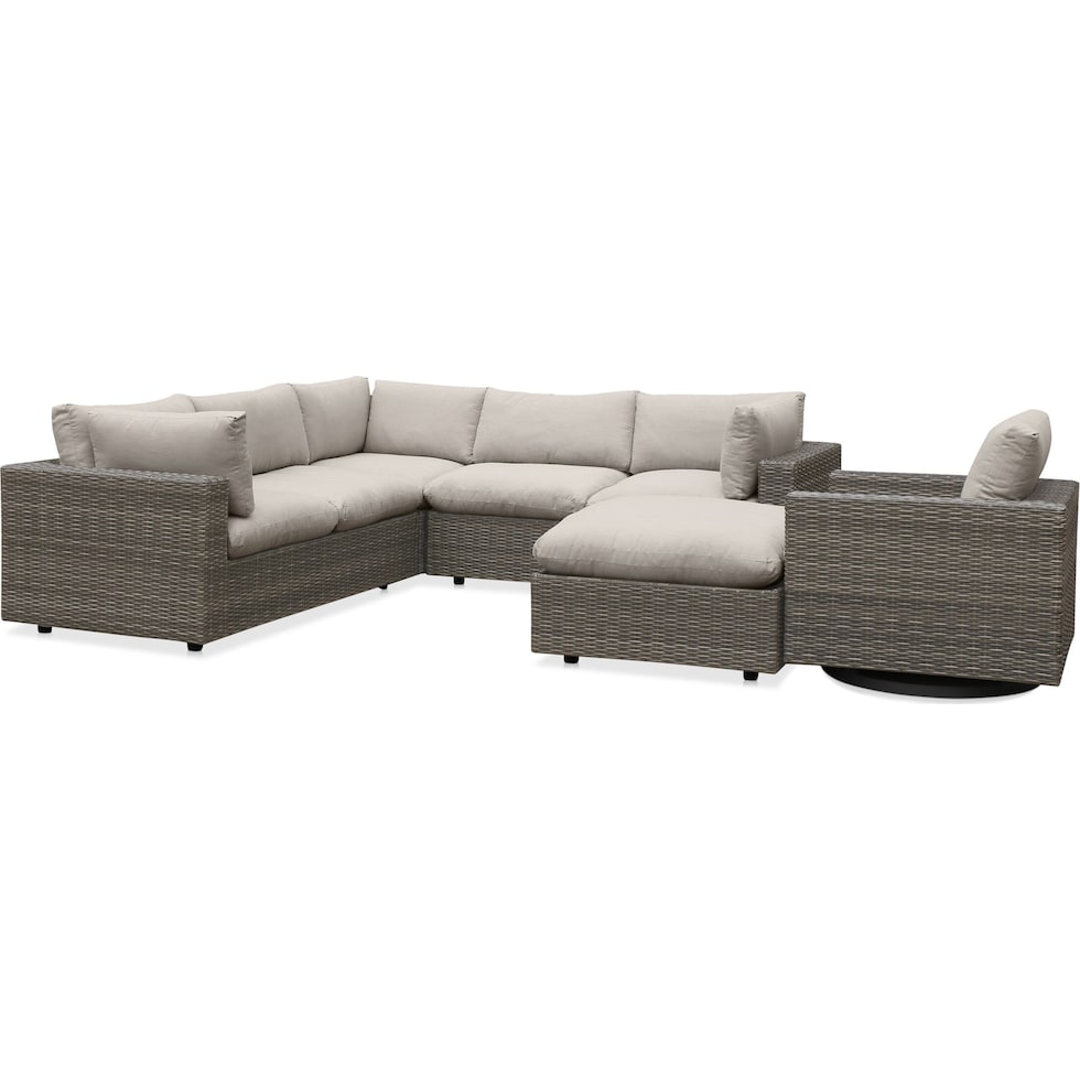 coastline gray outdoor sectional set   