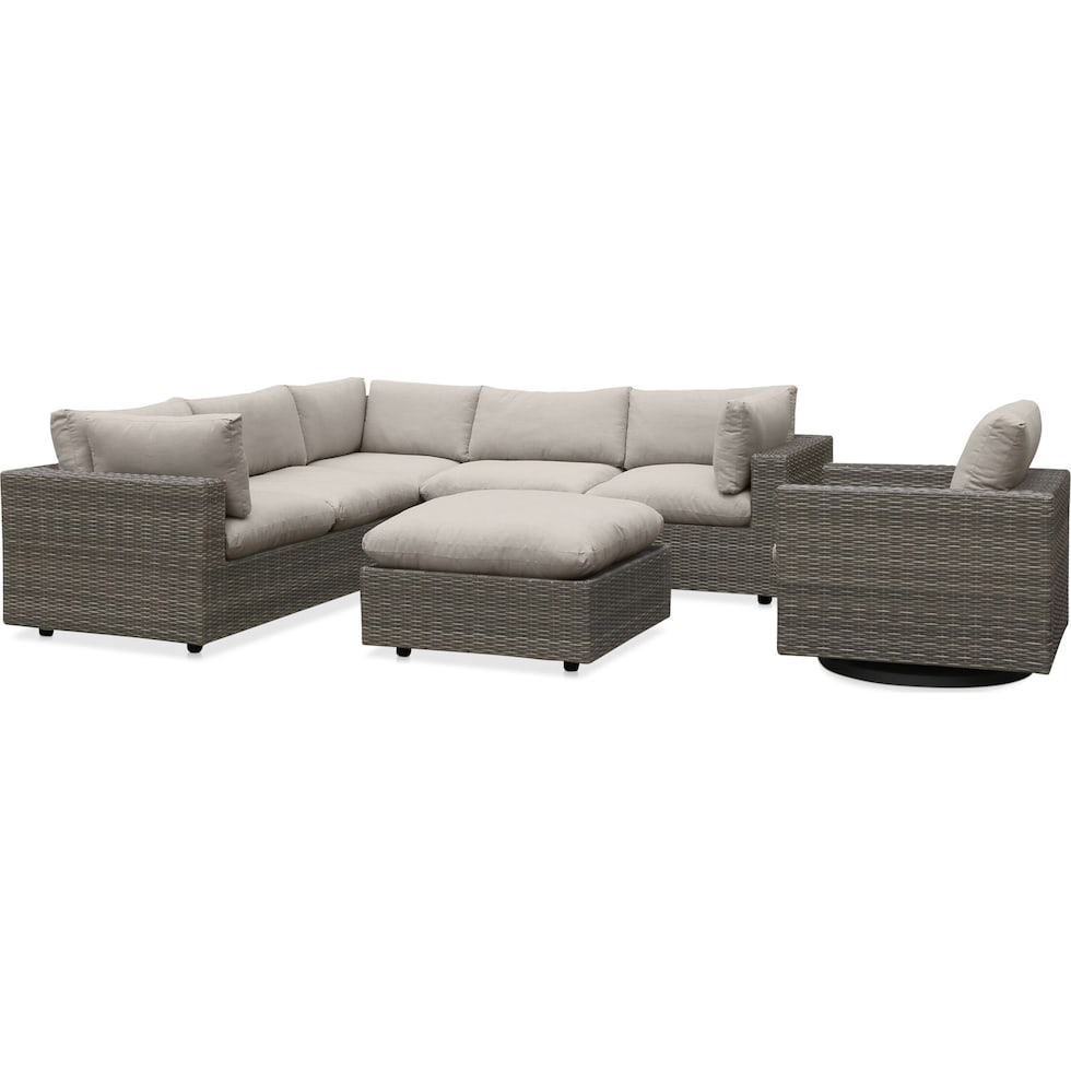 coastline gray outdoor sectional set   