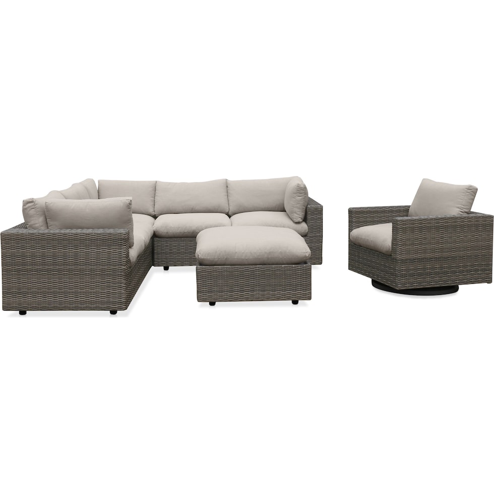 coastline gray outdoor sectional set   