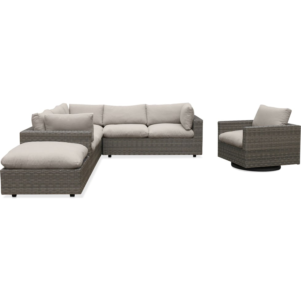 coastline gray outdoor sectional set   