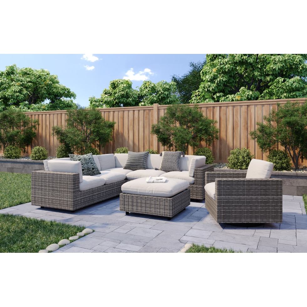 coastline gray outdoor sectional set   