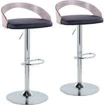 cocina black vegan leather gray bar stool   