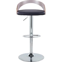 cocina black vegan leather gray bar stool   