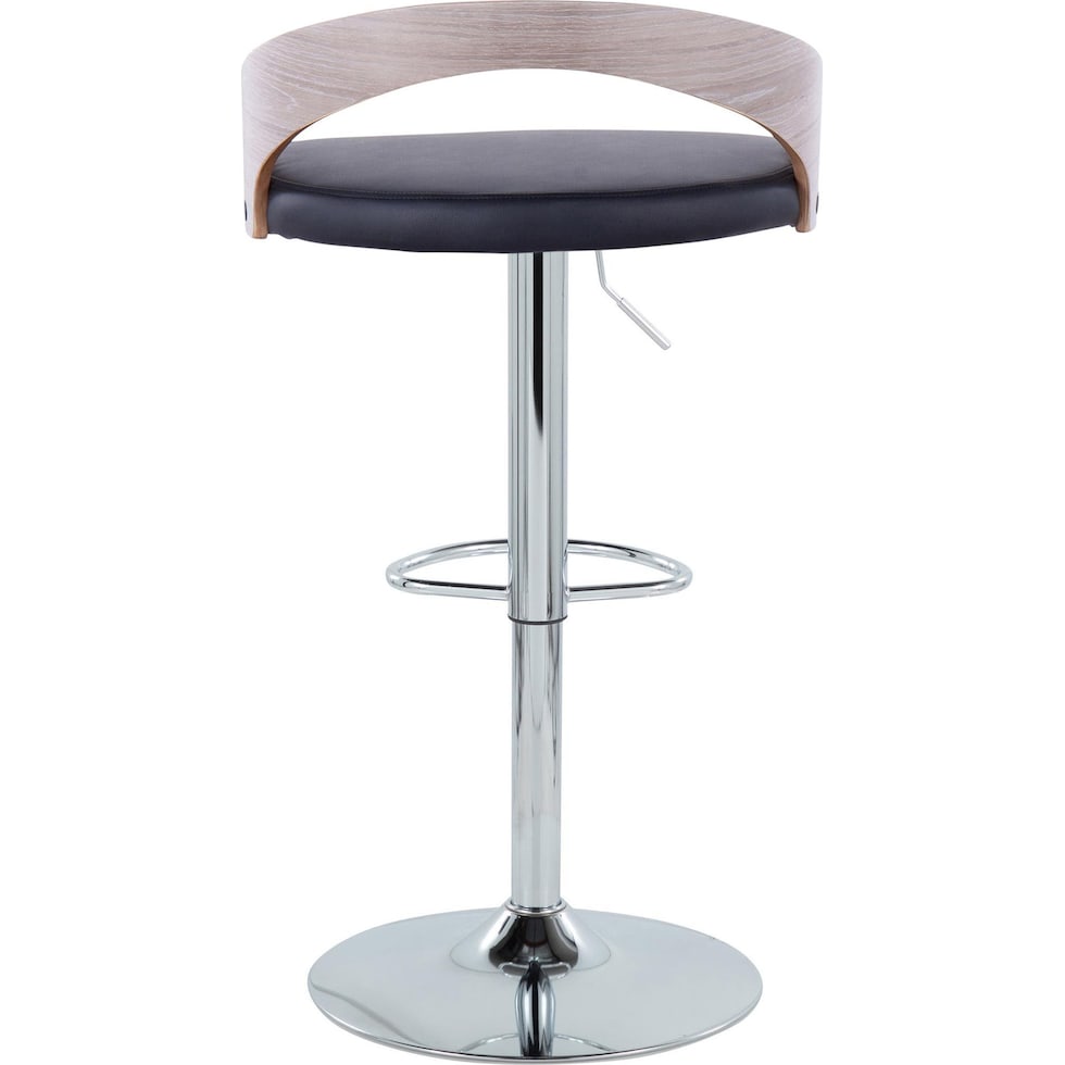 cocina black vegan leather gray bar stool   