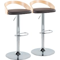 cocina brown vegan leather natural bar stool   