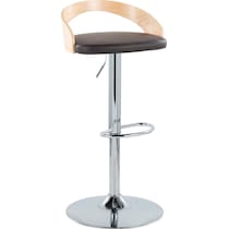 cocina brown vegan leather natural bar stool   