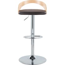 cocina brown vegan leather natural bar stool   