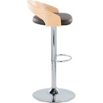 cocina brown vegan leather natural bar stool   