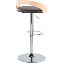 cocina brown vegan leather natural bar stool   