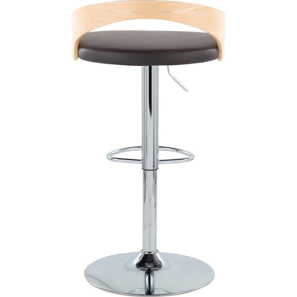 cocina brown vegan leather natural bar stool   
