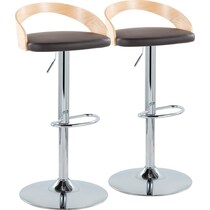 cocina brown vegan leather natural bar stool   