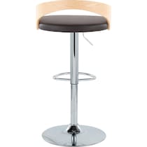 cocina brown vegan leather natural bar stool   