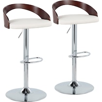 cocina white vegan leather cherry bar stool   