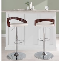cocina white vegan leather cherry bar stool   