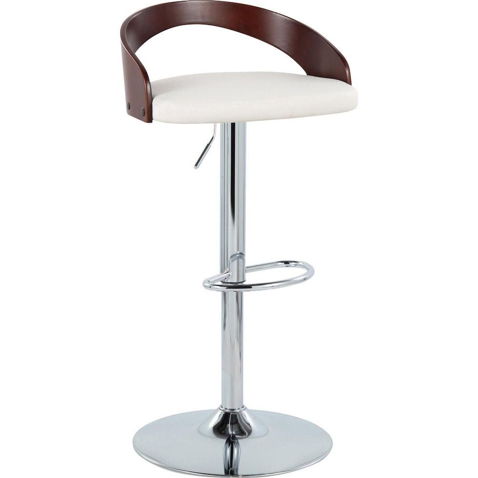 cocina white vegan leather cherry bar stool   