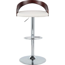 cocina white vegan leather cherry bar stool   