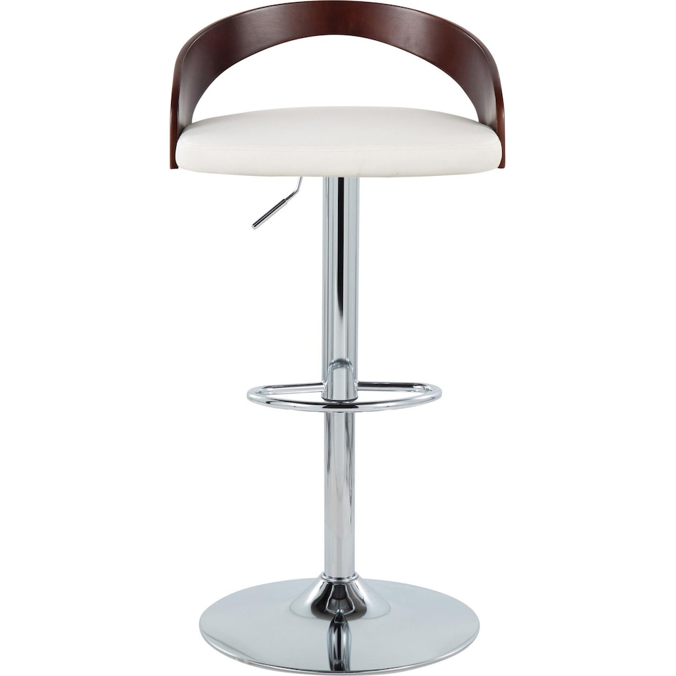 cocina white vegan leather cherry bar stool   