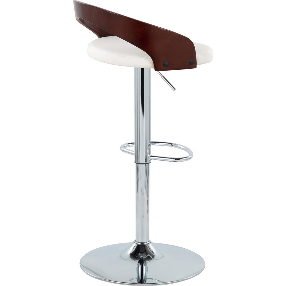 cocina white vegan leather cherry bar stool   