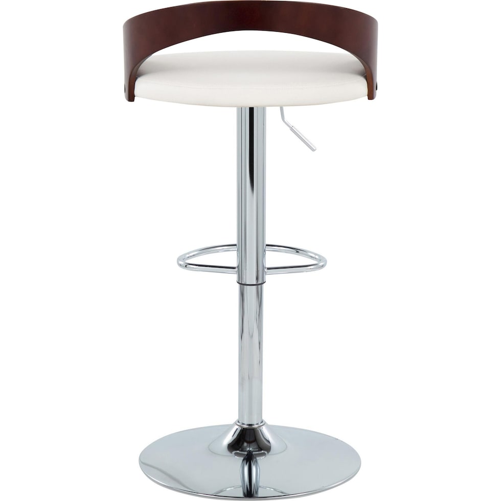 cocina white vegan leather cherry bar stool   