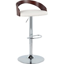 cocina white vegan leather cherry bar stool   