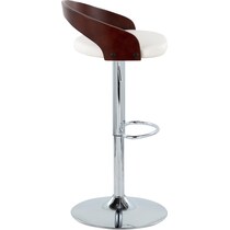 cocina white vegan leather cherry bar stool   