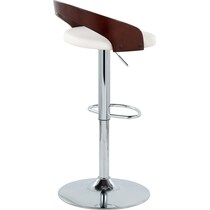 cocina white vegan leather cherry bar stool   