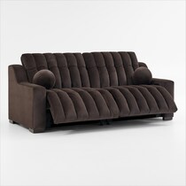 coco dark brown  pc power reclining sofa   